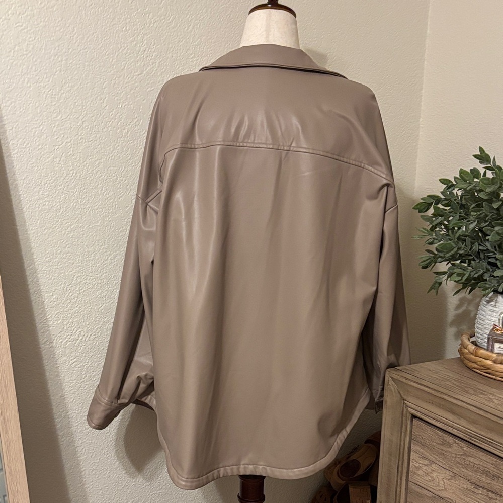 Faux Leather Shacket - image 5